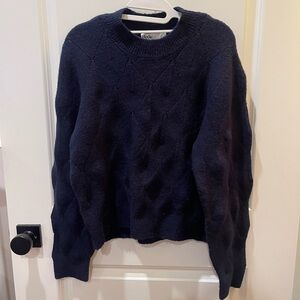 Elodie Midnight/Navy Blue Textured Sweater size Large
